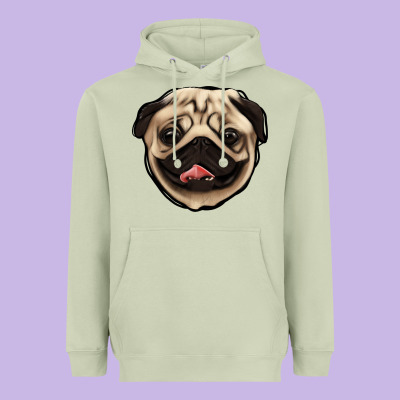 Pug Heavyweight Hoodie Designed By Jasminsmagicworld