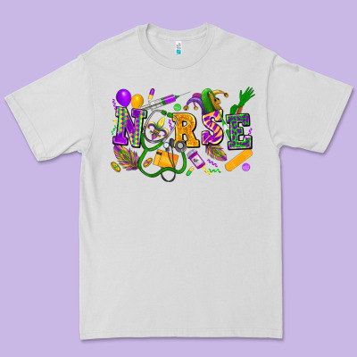 Nurse Mardi Gras Premium Tee Designed By Fadigitalartstudio