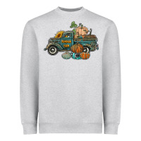 Heather Grey western pumpkin farm truck Heavyweight Sweatshirt - RanaPortraitStore