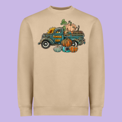 Western Pumpkin Farm Truck Heavyweight Sweatshirt Designed By Ranaportraitstore