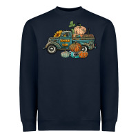 Navy western pumpkin farm truck Heavyweight Sweatshirt - RanaPortraitStore
