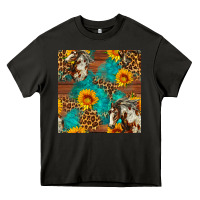 Asphalt western horse and sunflower seamless pattern Heavy Core Tee - FaDigitalArtStudio