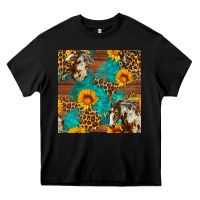 Black western horse and sunflower seamless pattern Heavy Core Tee - FaDigitalArtStudio