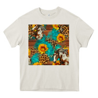 Cream western horse and sunflower seamless pattern Heavy Core Tee - FaDigitalArtStudio