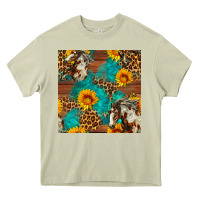 Mossy western horse and sunflower seamless pattern Heavy Core Tee - FaDigitalArtStudio