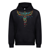 Black aztec serape thunderbird Urban Hoodie - RanaPortraitStore