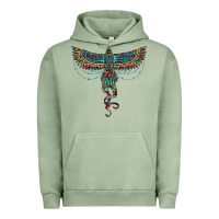 Pigment Oil Green aztec serape thunderbird Urban Hoodie - RanaPortraitStore