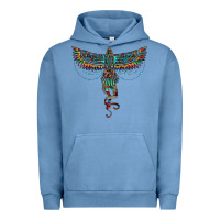 Pigment Pebble Blue aztec serape thunderbird Urban Hoodie - RanaPortraitStore