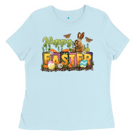Baby Blue Happy Easter Ladies Tee - LillyAllenDesigns