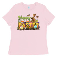 Bubblegum Pink Happy Easter Ladies Tee - LillyAllenDesigns