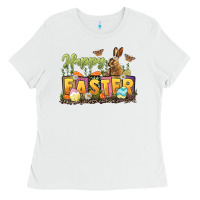 White Happy Easter Ladies Tee - LillyAllenDesigns