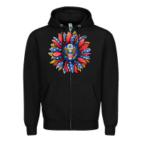 Black american sunflower Zipper Hoodie - Jasminsmagicworld