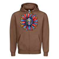 Chestnut american sunflower Zipper Hoodie - Jasminsmagicworld