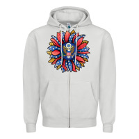 Dove Grey american sunflower Zipper Hoodie - Jasminsmagicworld