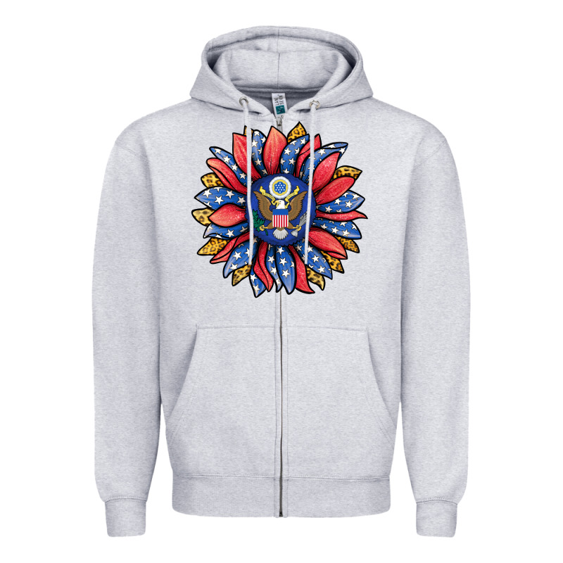 American Sunflower Zipper Hoodie by Jasminsmagicworld | Teevron