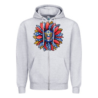 Heather Grey american sunflower Zipper Hoodie - Jasminsmagicworld