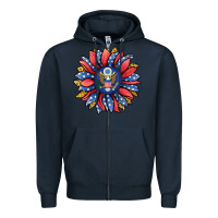 Navy american sunflower Zipper Hoodie - Jasminsmagicworld