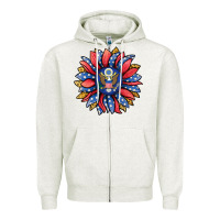 Oatmeal Heather american sunflower Zipper Hoodie - Jasminsmagicworld