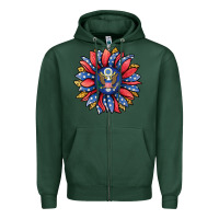 Sports Green american sunflower Zipper Hoodie - Jasminsmagicworld