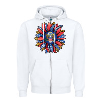 White american sunflower Zipper Hoodie - Jasminsmagicworld