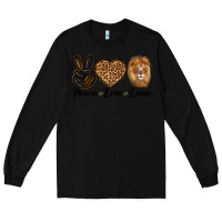 Black Peace Love Lion Head Long Sleeve Tee - LillyAllenDesigns