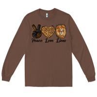 Chestnut Peace Love Lion Head Long Sleeve Tee - LillyAllenDesigns