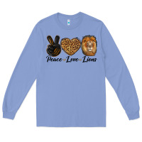 Colony Blue Peace Love Lion Head Long Sleeve Tee - LillyAllenDesigns