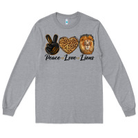 Heather Grey Peace Love Lion Head Long Sleeve Tee - LillyAllenDesigns