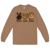 Toasted Coconut Peace Love Lion Head Long Sleeve Tee - LillyAllenDesigns