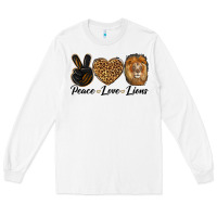 White Peace Love Lion Head Long Sleeve Tee - LillyAllenDesigns