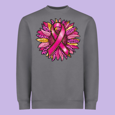 Breast Cancer Sunflower Heavyweight Sweatshirt Designed By Ranaportraitstore