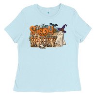 Baby Blue Stay Spooky Ladies Tee - CowhideDigitalArt