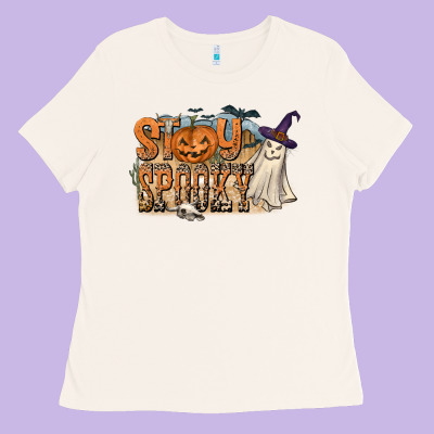 Stay Spooky Ladies Tee Designed By Cowhidedigitalart