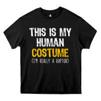 Black human costume raptor halloween velociraptor lazy easy t shirt Heavy Core Tee - baoMotion
