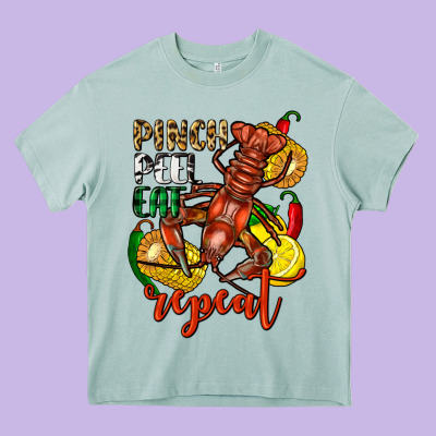 Pinch Peel Eat Repeat Crawfish Heavy Core Tee Designed By Fadigitalartstudio