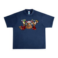 Navy Joy Longhorn Urban Heavy Tee - CowhideDigitalArt