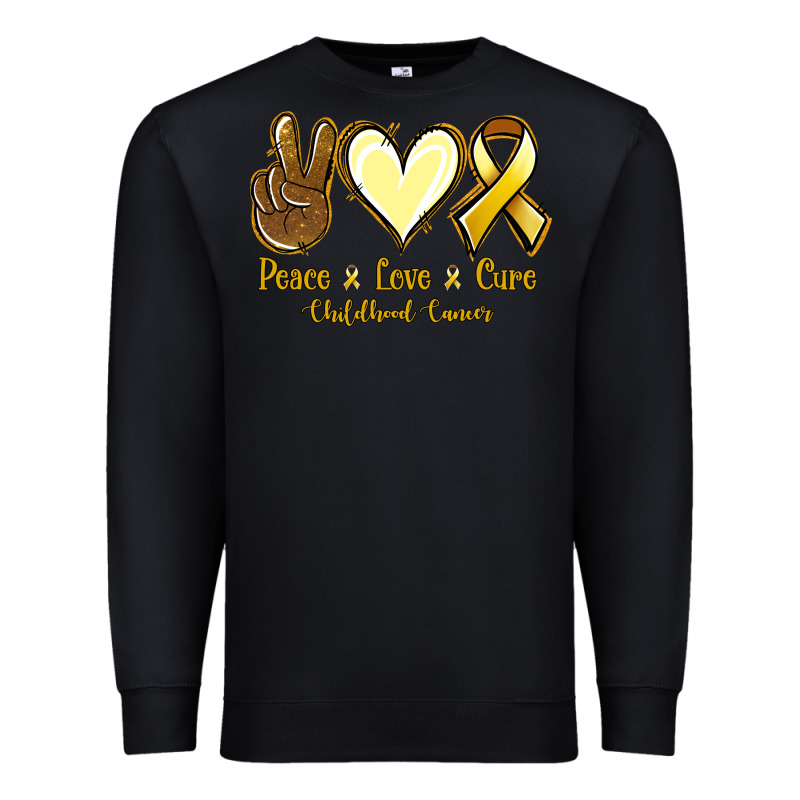 Peace Love Cure Childhood Cancer Premium Sweatshirt by Jasminsmagicworld | Teevron