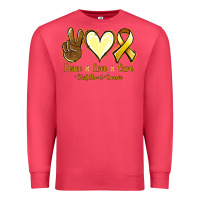 Cardinal Peace Love Cure Childhood Cancer Premium Sweatshirt - Jasminsmagicworld