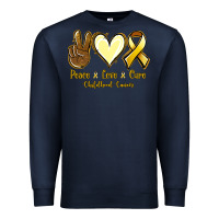 Navy Peace Love Cure Childhood Cancer Premium Sweatshirt - Jasminsmagicworld
