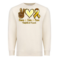 Sandshell Peace Love Cure Childhood Cancer Premium Sweatshirt - Jasminsmagicworld
