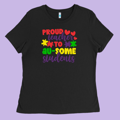Proud Teacher To Ausome Students Ladies Tee Designed By Cowhidedigitalart
