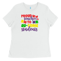 White proud teacher to ausome students Ladies Tee - CowhideDigitalArt
