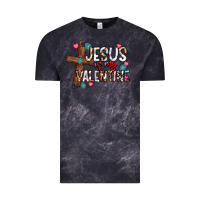 Cloud Black jesus is my valentine Vintage Tee - CowhideDigitalArt
