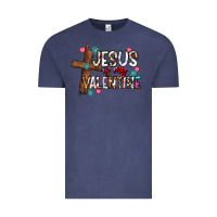 Vintage Denim jesus is my valentine Vintage Tee - CowhideDigitalArt