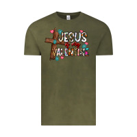 Vintage Olive jesus is my valentine Vintage Tee - CowhideDigitalArt