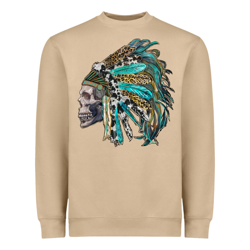 Western Indian Headdress With Skull Heavyweight Sweatshirt by RanaPortraitStore | Teevron