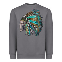 Storm western indian headdress with skull Heavyweight Sweatshirt - RanaPortraitStore