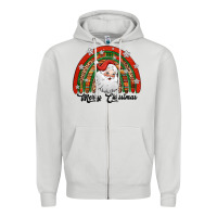 Dove Grey merry christmas santa rainbow Zipper Hoodie - Jasminsmagicworld