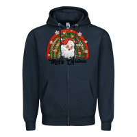 Navy merry christmas santa rainbow Zipper Hoodie - Jasminsmagicworld