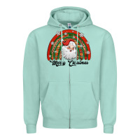 Seafoam merry christmas santa rainbow Zipper Hoodie - Jasminsmagicworld